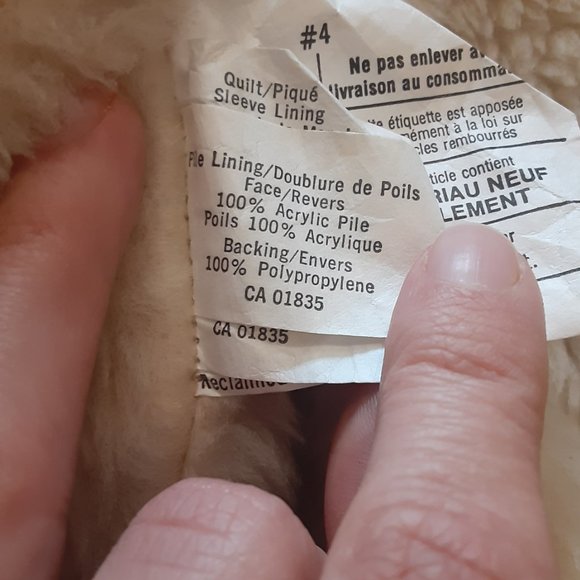 Vintage Sergio Valente Faux Sheepskin Bomber Jacket- Women's Size SM/ M - Picture 10 of 12